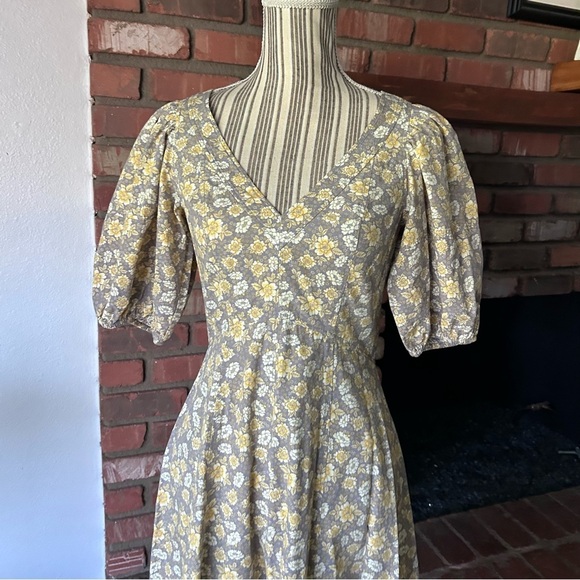 Rebecca Taylor La Vie Margeaux Meadow Floral Poplin Midi Dress Sz XS - Picture 5 of 11